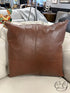 Full Front Brown Vinyl W/Natural Back Toss Pillow