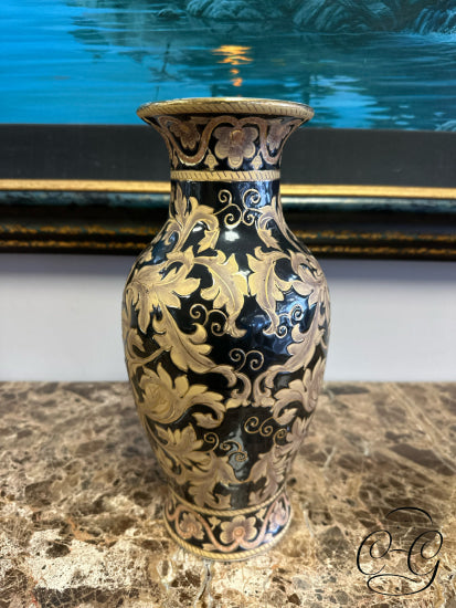 Gold & Black Design Ceramic Vase Home Decor