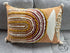 Gold Peach Cream Textured Toss Pillow W/Pom Pom Tassle Corners