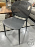 Graphite Indoor/Outdoor Plastic Stackable Patio Chair W/Dot Cut Out Design Back