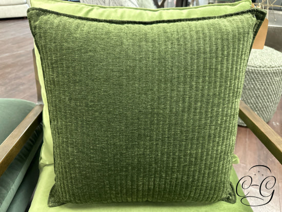 Green Corduroy Like Square Toss Pillow