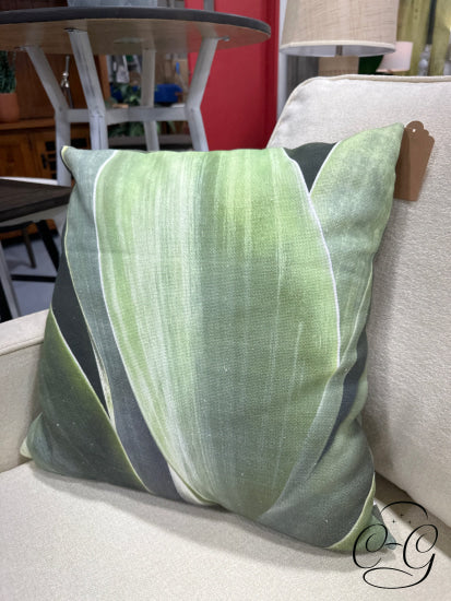 Green Leaf Pattern Design Toss Pillow