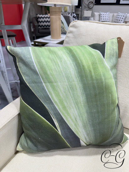 Green Leaf Pattern Design Toss Pillow