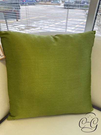 Green Silk Like Toss Pillow