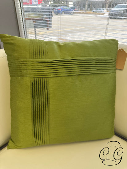 Green Silk Like Toss Pillow