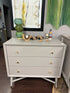 Grey Finish 3 Drawers Dresser With Soft Close Gold Hardware Only