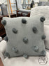 Grey Knit Toss Pillow With Pom Tassels