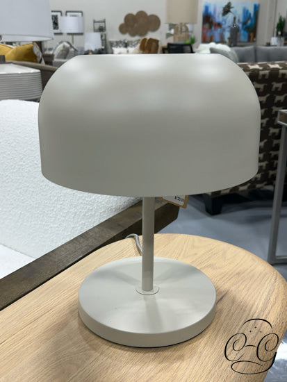 Grey Metal Table Lamp With Dome Shaped Shade