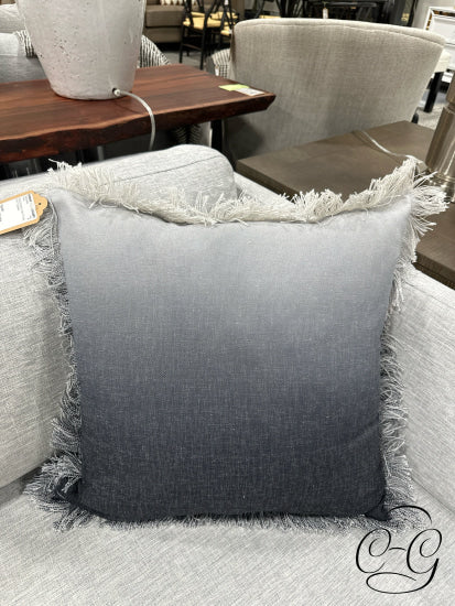 Grey Ombre Toss Pillow With Tassels