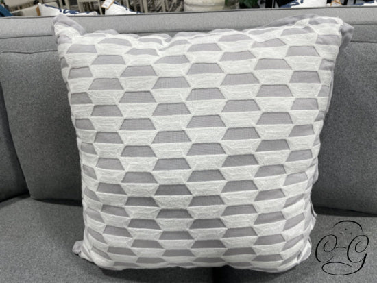 Grey Toss Cushion With White Polygons Pillow