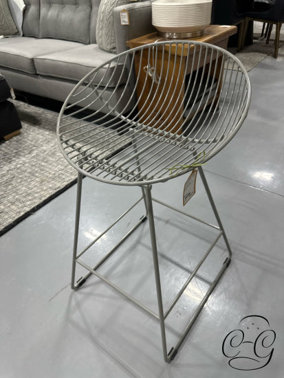 Grey Wire Style Rounded Seat Counter Stool 18x18x31’’ Counter Height Stool