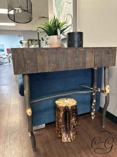 Handmade In Calgary Rustic Hall Table With Branch Legs Home Decor