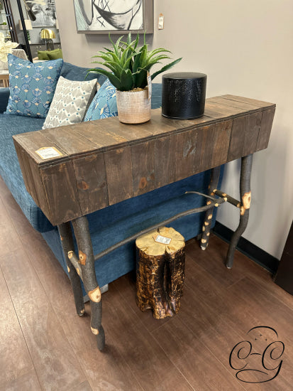 Handmade In Calgary Rustic Hall Table With Branch Legs Home Decor