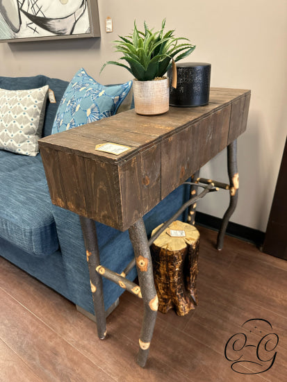 Handmade In Calgary Rustic Hall Table With Branch Legs Home Decor