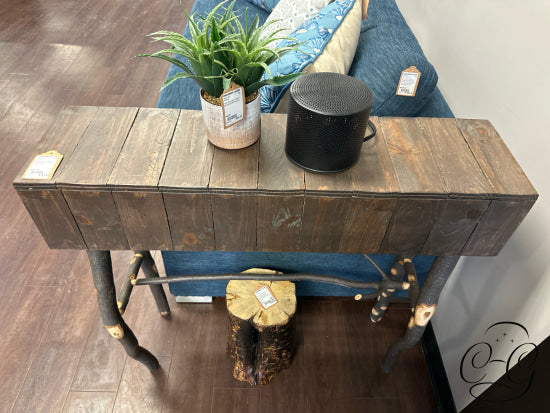 Handmade In Calgary Rustic Hall Table With Branch Legs Home Decor