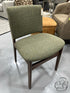 Hemlock Green Fabric Dining Chair With Rubberwood/Walnut Stained Legs