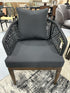 Indoor/Outdoor Black Synthetic Rope Dng Chair W/Aluminum Legs Patio