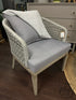 Indoor/Outdoor Light Grey Synthetic Rope Dng Chair W/Aluminum Legs Patio