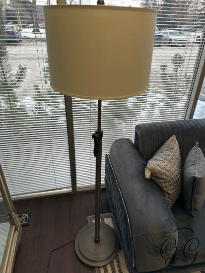 Iron Adjustable Floor Lamp With Cream Shade