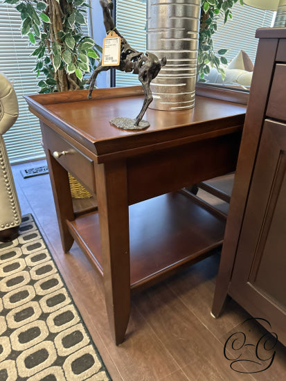 Lane Furniture Rectangular Medium Brown Wood End Table With 1 Drawer