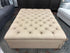 Large Taupe Vegan Leather Tufted Storage Ottoman On Castors 60x50x19’’ Storage Ottoman