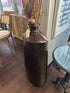 Large Textured Ceramic Gold/Bronze Finish Floor Vase W/Decorative Filler