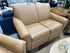 LazBoy Light Tan Leather Power Duo Reclining Loveseat W/Rolled Arms USB Ports 60x39x40’’ Power Reclining Loveseat