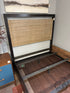 Legacy Espresso Framed Queen Bed W/Weathered Tan Wood Brick Pattern Hb/Fb