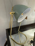 Light Green Metal Shade Table Lamp With Gold Frame