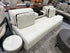 Limitless White Micro Leather3 Seater ’G’ Armless Sofa 2 Matching Pillows Leather