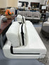 Limitless White Micro Leather3 Seater ’G’ Armless Sofa 2 Matching Pillows Leather