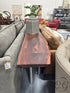 Long ’Curapy’ Wood Console Table With Rustic Live Edge 4 Steel Legs