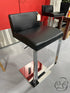 Low Back Black Vinyl Hydraulic Stool With Chrome Base 15x18x33’’ Adjustable Barstool