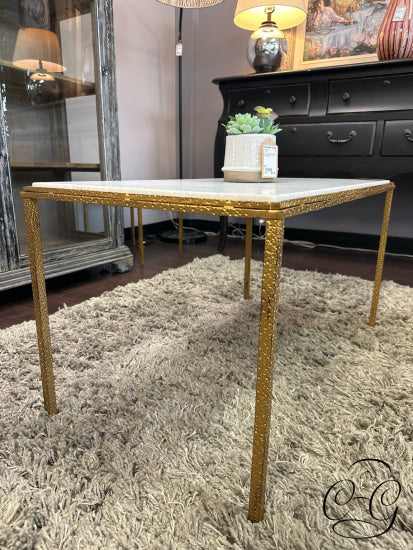 Gold Frame Set Of 3 Nesting Coffee Tables With Marble Tops