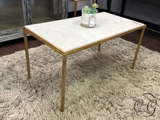 Gold Frame Set Of 3 Nesting Coffee Tables With Marble Tops