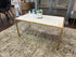 Gold Frame Set Of 3 Nesting Coffee Tables With Marble Tops