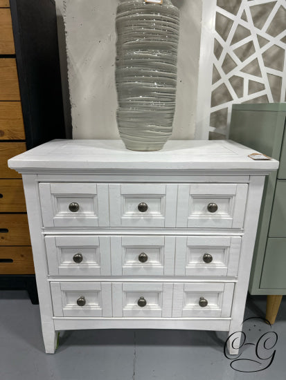 Magnussen White 3 Drawer Nightstand Night-Table