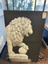 ’Marble Facades Vi’ (Marble Lion Statue) Black & White Canvas Picture