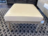 Massant Ivory Leather Louis Xvi Reproduction Ottoman W/Antiqued Wood Trim