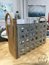 Metal Rectangular Basket With Natural Wood Handles Home Decor