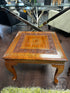 Middle Eastern Square Rosewood End Table W/Engraved Flower Pattern Brass Inlay 22x22x17’’ End