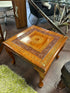 Middle Eastern Square Rosewood End Table W/Engraved Flower Pattern Brass Inlay 22x22x17’’ End