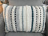 Neutral Colours & Aqua Yarn Detailing Wool Blend Rectangular Toss Pillow 24x16’’ Pillow