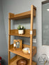 Oak Stained Solid Oak 5 Shelf Narrow Bookcae With Solid Frame/Veneered Shelves 27x16x79’’ Bookcase