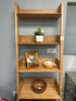 Oak Stained Solid Oak 5 Shelf Narrow Bookcae With Solid Frame/Veneered Shelves 27x16x79’’ Bookcase