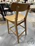 Oak Stained Veneer/Rubberwood Counter Height Stool With Curved Back