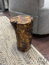 One Of A Kind Rustic 2 Tone Brown/Black Weatherproofed Tree Stump Accent Stool Home Decor