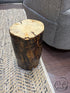 One Of A Kind Rustic 2 Tone Brown/Black Weatherproofed Tree Stump Accent Stool Home Decor