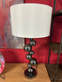 Onyx Finish Stacked Ball Base Table Lamp With Round White Shade 15x31’’ Table Lamp