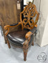 Ornate Armchair With Brown Seat Chair